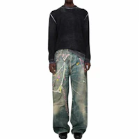 Purchase Acne Studios SS25 3D 印花水洗牛仔褲附糖果鏈 - 藍色 男款。 BK0676-MID BLUE