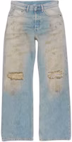 Acne Studios SS25 Distressed Mid-Waist Wide-Leg Denim Jeans Blue メンズ B00403-863 Acne Studios SS25 Distressed Mid-Waist Wide-Leg Denim Jeans Blue メンズ B00403-863