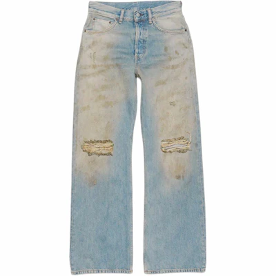 Acne Studios SS25 Distressed Mid-Waist Wide-Leg Denim Jeans Blue メンズ B00403-863 Order Acne Studios SS25 Distressed Mid-Waist Wide-Leg Denim Jeans Blue メンズ B00403-863