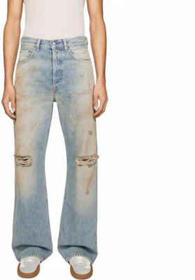 Acne Studios SS25 Distressed Mid-Waist Wide-Leg Denim Jeans Blue メンズ B00403-863 Lookbook Acne Studios SS25 Distressed Mid-Waist Wide-Leg Denim Jeans Blue メンズ B00403-863