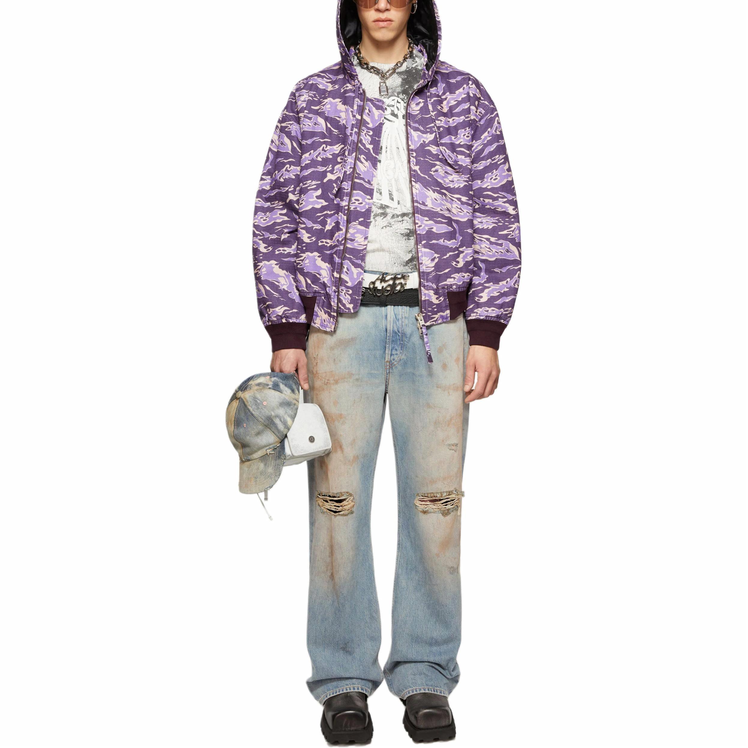 Acne Studios SS25 Distressed Mid-Waist Wide-Leg Denim Jeans Blue メンズ B00403-863 圖 6