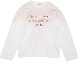 Acne Studios SS25 Lunar New Year Vintage Wash Long Sleeve Tee Unisex Fog White CL0343-DC6 Acne Studios SS25 Lunar New Year Vintage Wash Long Sleeve Tee Unisex Fog White CL0343-DC6