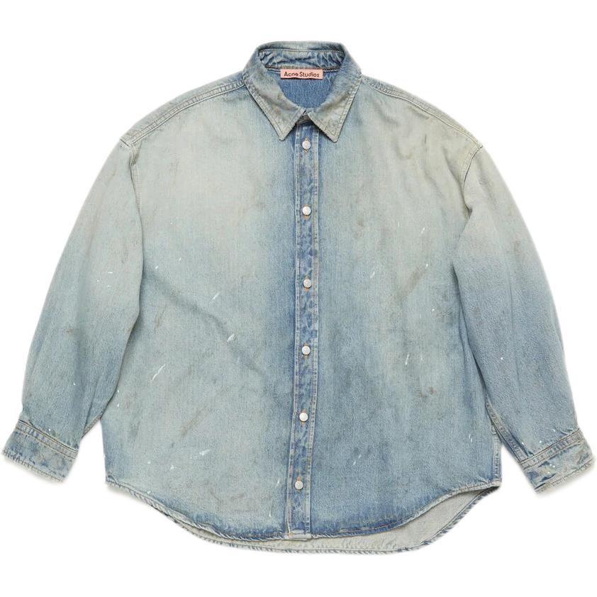 Acne Studios SS25 Oversized Button Long-Sleeve Shirt Light Blue Unisex. CB0103-228
