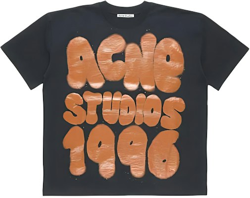 Acne Studios SS25 黑色宽松版Logo 男女同款T恤 CL0333-900 Buy Acne Studios SS25 黑色宽松版Logo 男女同款T恤 CL0333-900