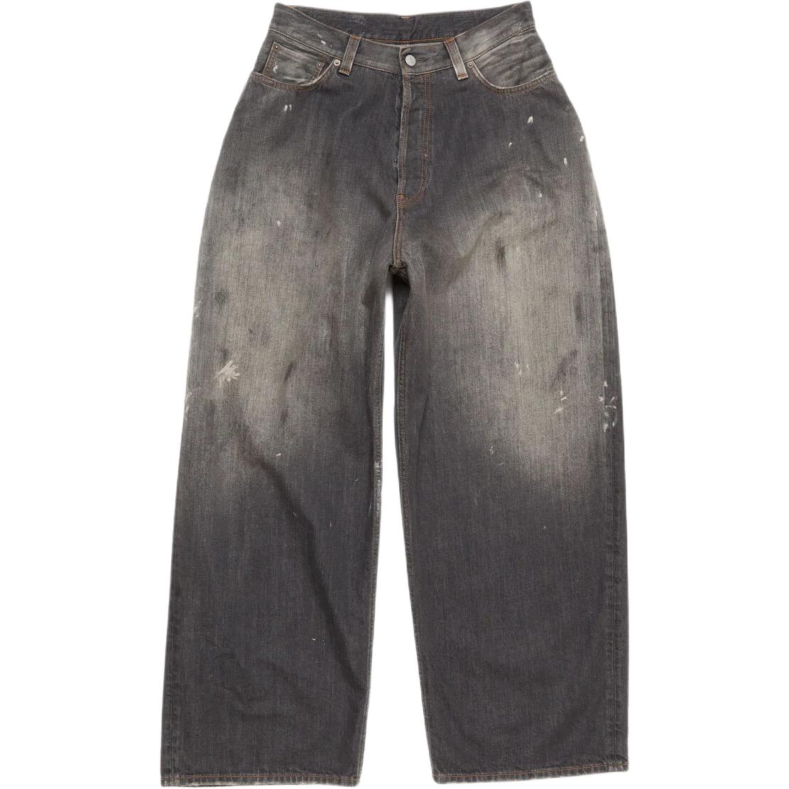 Acne Studios SS25 Super Baggy Distressed Wide-Leg Jeans Men’s Black. B00396-900