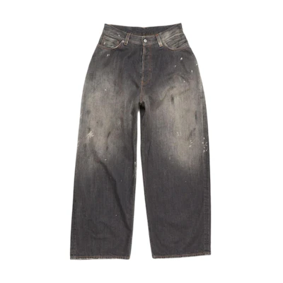 Acne Studios SS25 Super Baggy Distressed Wide-Leg Jeans Men’s Black. B00396-900