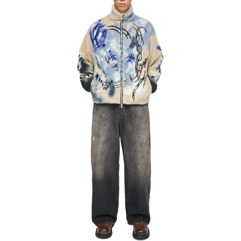 Lookbook Acne Studios SS25 Super Baggy Distressed Wide-Leg Jeans Men’s Black. B00396-900