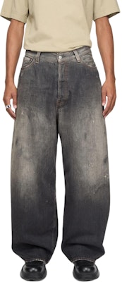 Acne Studios SS25 Super Baggy Distressed Wide-Leg Jeans Men’s Black. B00396-900 Shop Acne Studios SS25 Super Baggy Distressed Wide-Leg Jeans Men’s Black. B00396-900