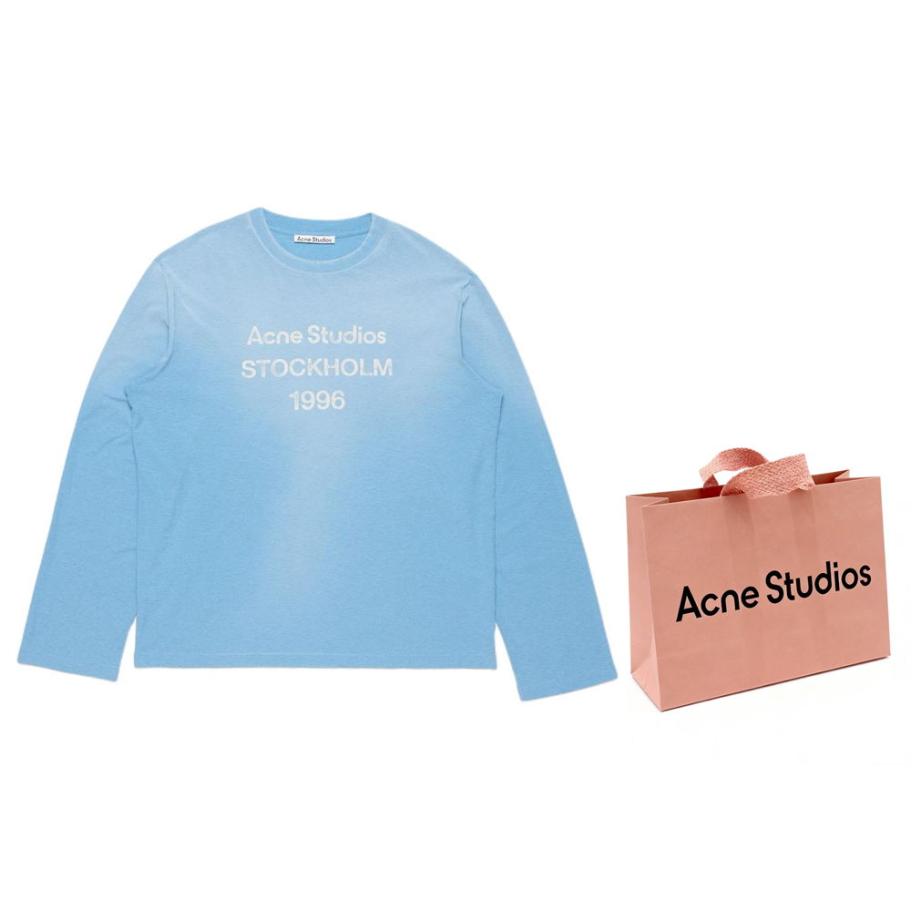 Acne Studios SS26 1996 Series Minimal Glacier Blue Unisex Long-Sleeve Tee CL0197-CDI