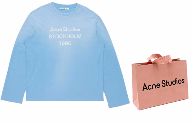 Acne Studios SS26 1996 Minimal Azul Glacier Camiseta Unisex Manga Larga CL0197-CDI Buy Acne Studios SS26 1996 Minimal Azul Glacier Camiseta Unisex Manga Larga CL0197-CDI