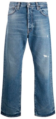 アクネ ストゥディオズ メンズ ブルー ストレートフィット ディストレスト ジーンズ B00149-863 Order アクネ ストゥディオズ メンズ ブルー ストレートフィット ディストレスト ジーンズ B00149-863