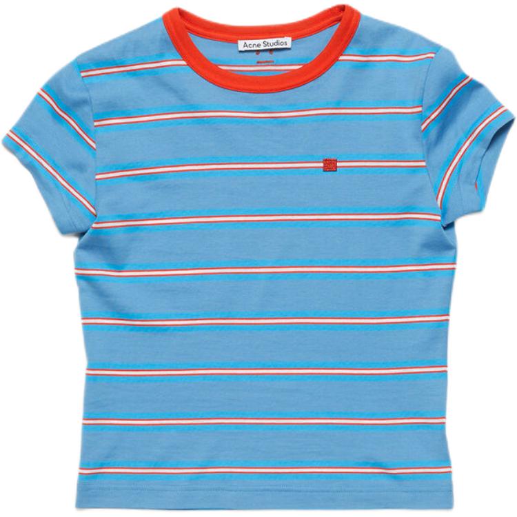 Acne Studios Striped Crewneck Short Sleeve T-Shirt Blue Unisex 2024 FW Collection CL0285-BCE 圖 2