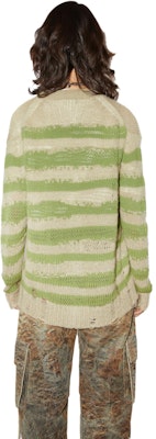 アクネ ストゥディオズ ストライプ モヘア Vネック ニット セーター ユニセックス. A60398-DGG Shop アクネ ストゥディオズ ストライプ モヘア Vネック ニット セーター ユニセックス. A60398-DGG