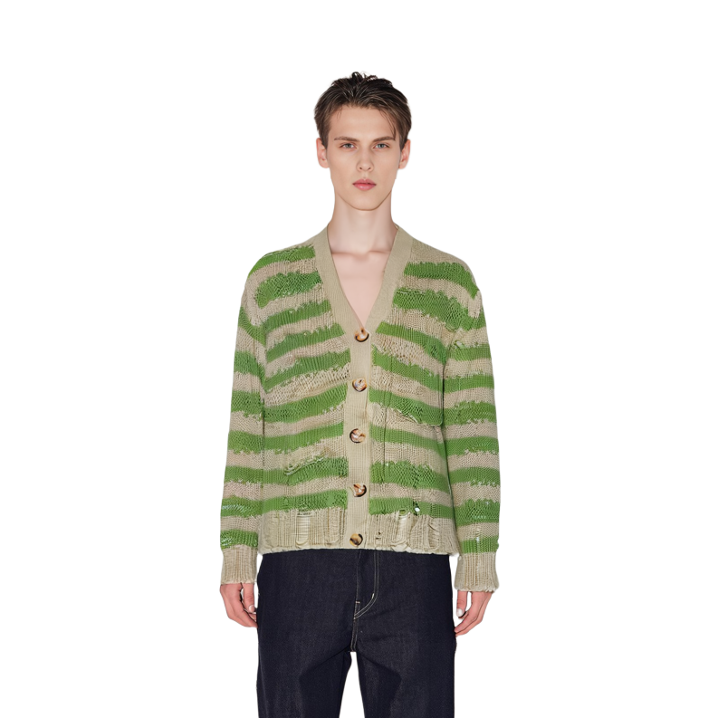 Purchase アクネ ストゥディオズ ストライプ モヘア Vネック ニット セーター ユニセックス. A60398-DGG