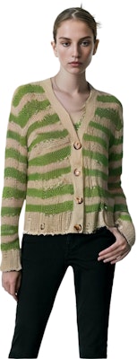 アクネ ストゥディオズ ストライプ モヘア Vネック ニット セーター ユニセックス. A60398-DGG Details for アクネ ストゥディオズ ストライプ モヘア Vネック ニット セーター ユニセックス. A60398-DGG