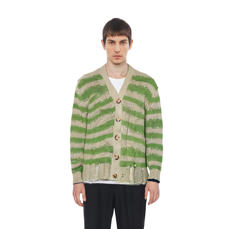 Cheap アクネ ストゥディオズ ストライプ モヘア Vネック ニット セーター ユニセックス. A60398-DGG