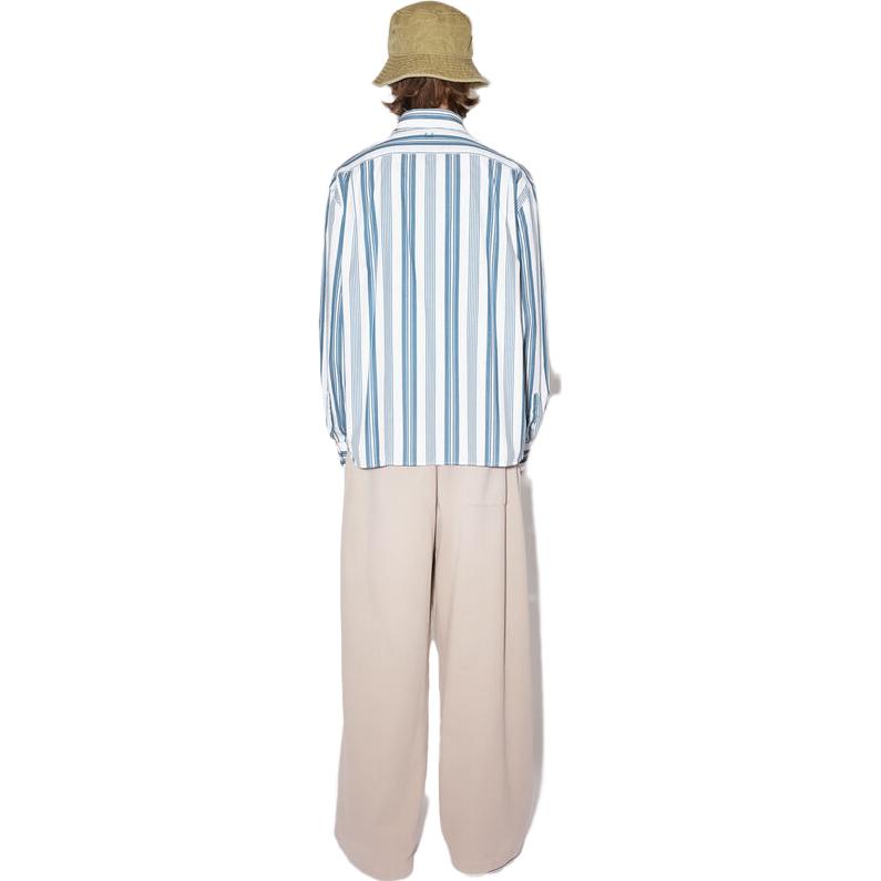 Acne Studios Striped Loose-Fit Button-Up Shirt Unisex White/Steel Blue CB0044-DFA 圖 5
