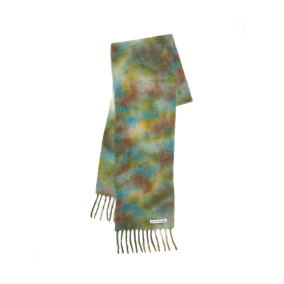 Acne Studios Tie-Dye Fringe Knit Scarf Unisex Multi-Color CA0284DIL