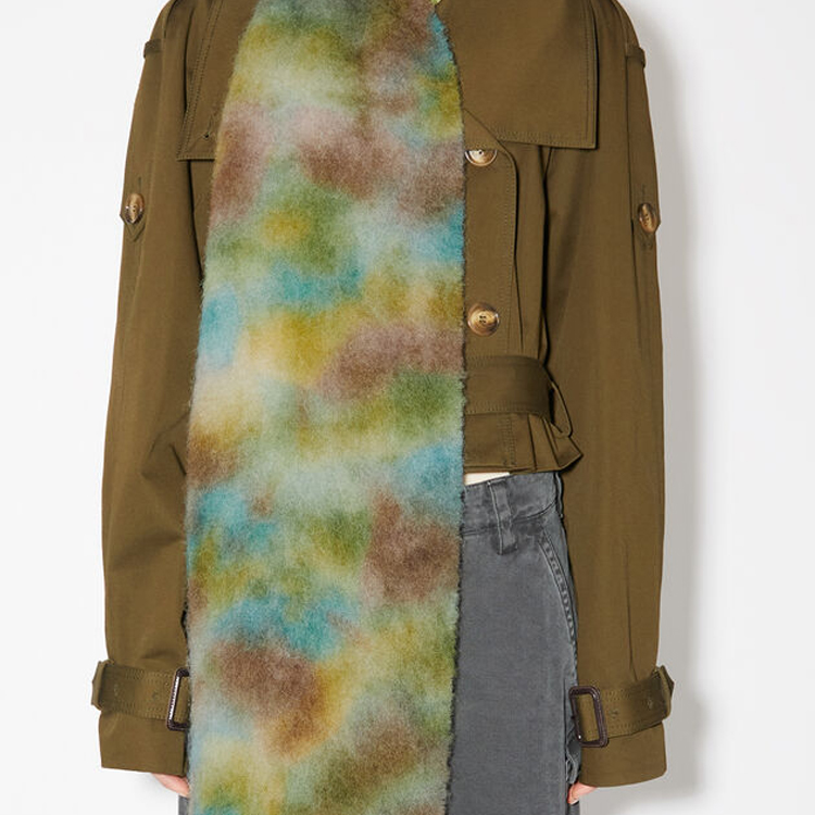 Acne Studios Tie-Dye Fringe Knit Scarf Unisex Multi-Color CA0284DIL 圖 3