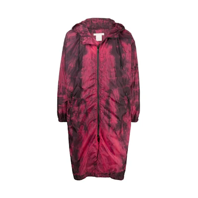 Acne Studios Tie-Dye Logo Print Mid-Length Hooded Jacket Pink Men’s. B90529-ACV