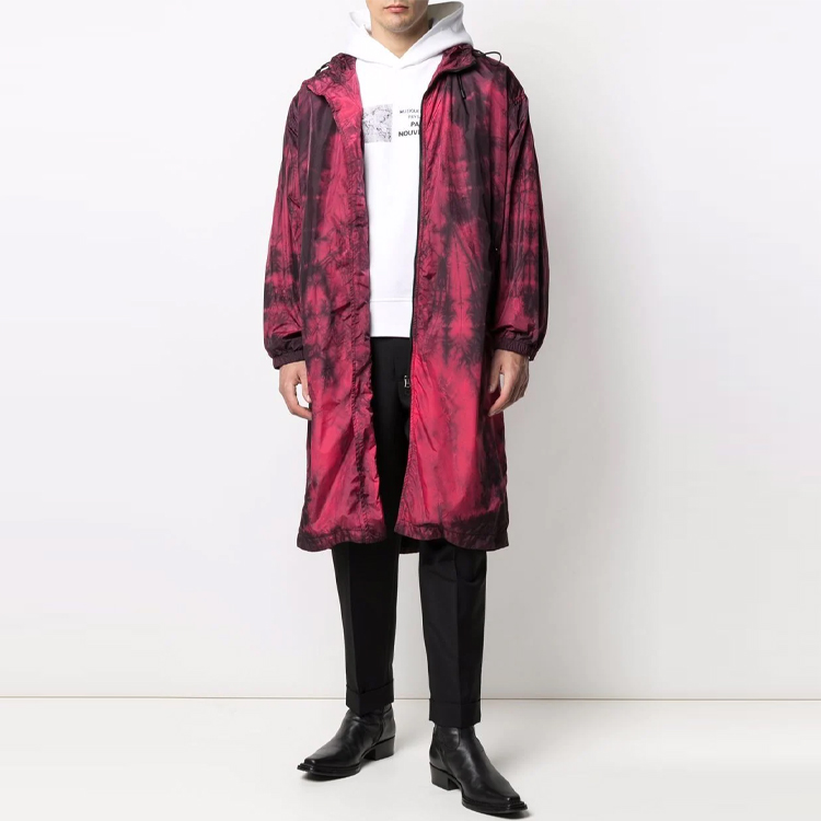 Lookbook Acne Studios Tie-Dye Logo Print Mid-Length Hooded Jacket Pink Men’s. B90529-ACV