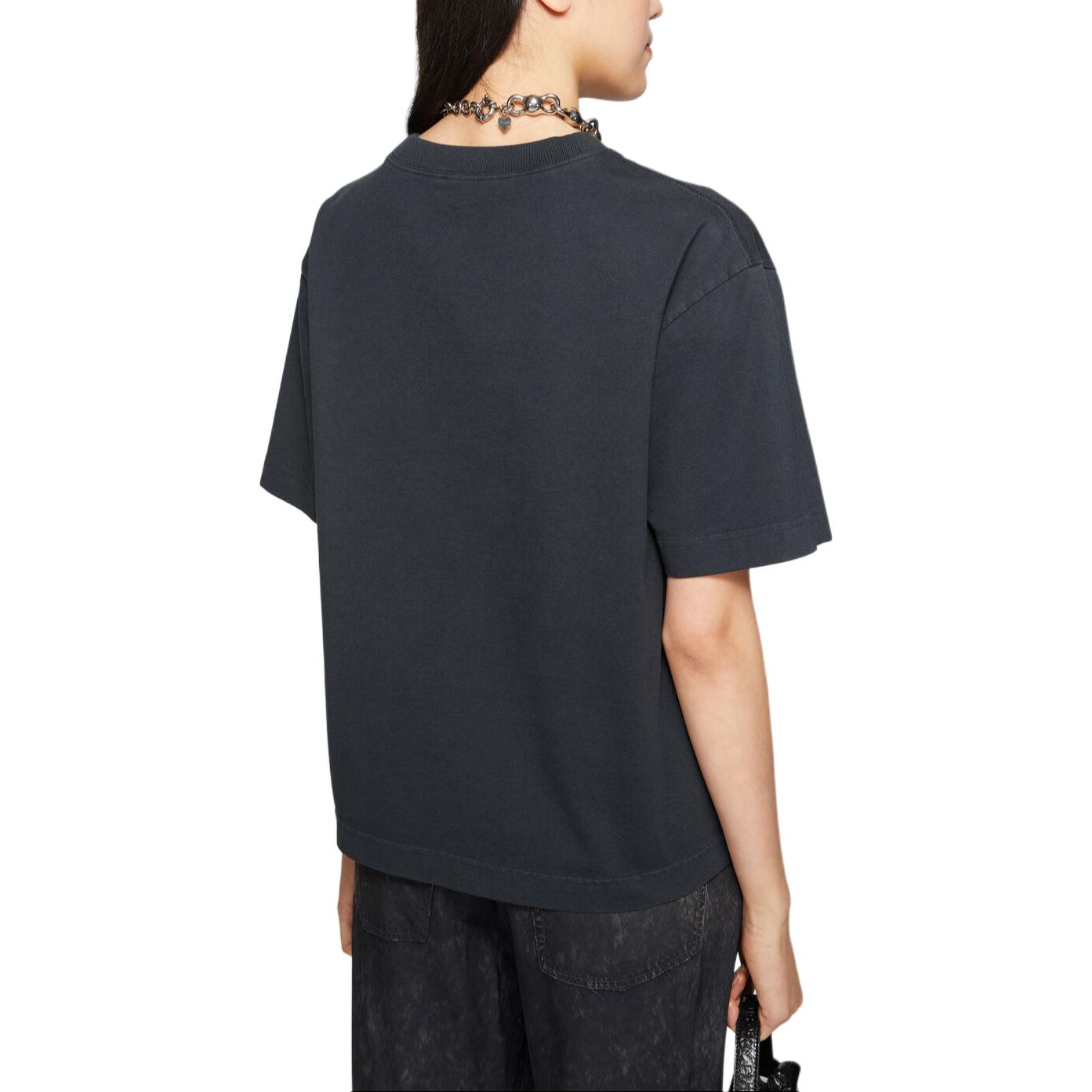 Shop Acne Studios Uniseks Hitam Crewneck Logo Baju-T Lengan Pendek. CL0275-900