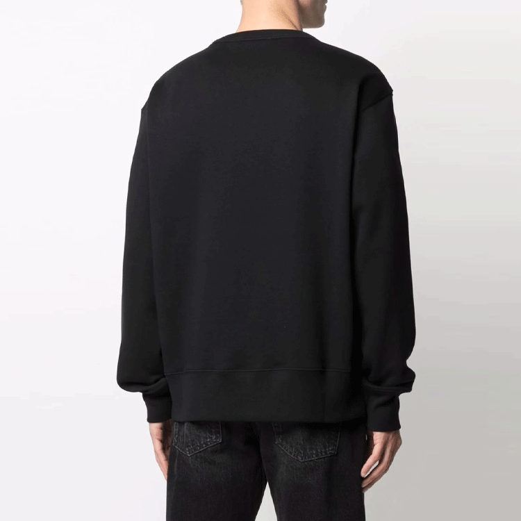 Details for アクネ ストゥディオズ ユニセックス ブラック 長袖プルオーバー スウェット フェイスパッチ付き CI0076-BLACK