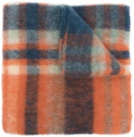 Acne Studios Unisex Checkered Warm Wool Scarf Orange/Blue. CA0146 AKZ Acne Studios Unisex Checkered Warm Wool Scarf Orange/Blue. CA0146 AKZ
