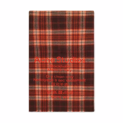 Acne Studios Unisex Checkered Wool Scarf Brown - Couples' Style. CA0082-BOD