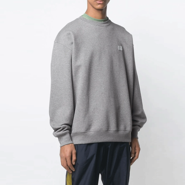 Details for Acne Studios 男女款圓領長袖灰色衛衣。 CI0010D-LIGHTGREYMELANGE