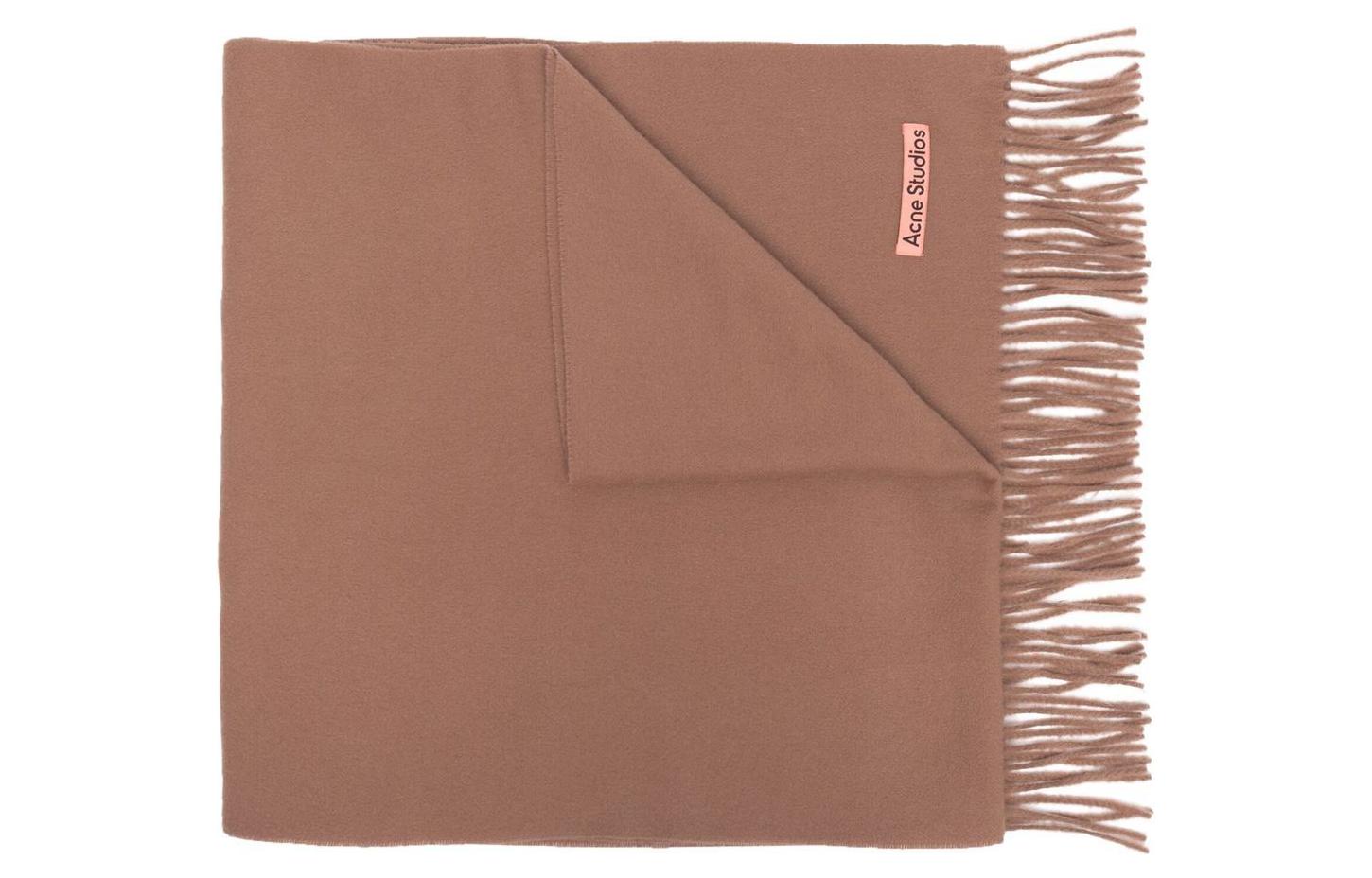 Acne Studios Unisex Elegant Camel Knit Scarf Fashionable and Warm. CA021059C