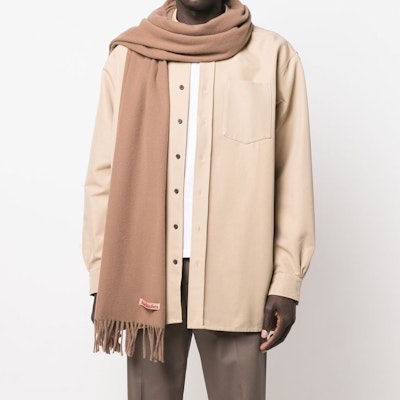 Acne Studios 男女時尚駝色針織圍巾 保暖優雅配件。 CA021059C Lookbook Acne Studios 男女時尚駝色針織圍巾 保暖優雅配件。 CA021059C