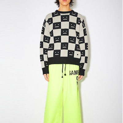 Acne Studios Unisex Baju Wool Kotak Hitam/Putih - Koleksi Musim Luruh. C60055-CQK Lookbook Acne Studios Unisex Baju Wool Kotak Hitam/Putih - Koleksi Musim Luruh. C60055-CQK