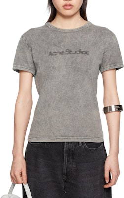 Acne Studios Unisex Faded Logo Crewneck Short Sleeve T-Shirt Grey FW2024. CL0302-DJO Lookbook Acne Studios Unisex Faded Logo Crewneck Short Sleeve T-Shirt Grey FW2024. CL0302-DJO