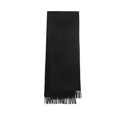Acne Studios Unisex Fringe Scarf - Black (Couples Style). 27M176