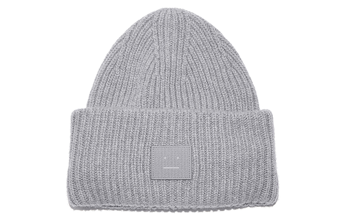 Lookbook Acne Studios Gorro Unisex de Punto Mezcla de Lana Happy Face Gris C40135-990000