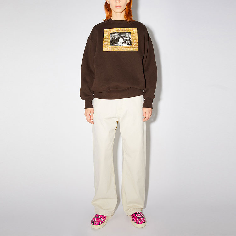 Acne Studios Unisex Logo Graphic Print Long Sleeve Sweatshirt CI0084-CA8 圖 5