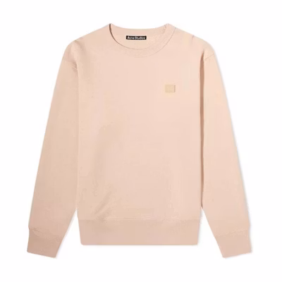 Acne Studios Unisex Oversized Face Crewneck Sweatshirt Pink. CI0076-AD5