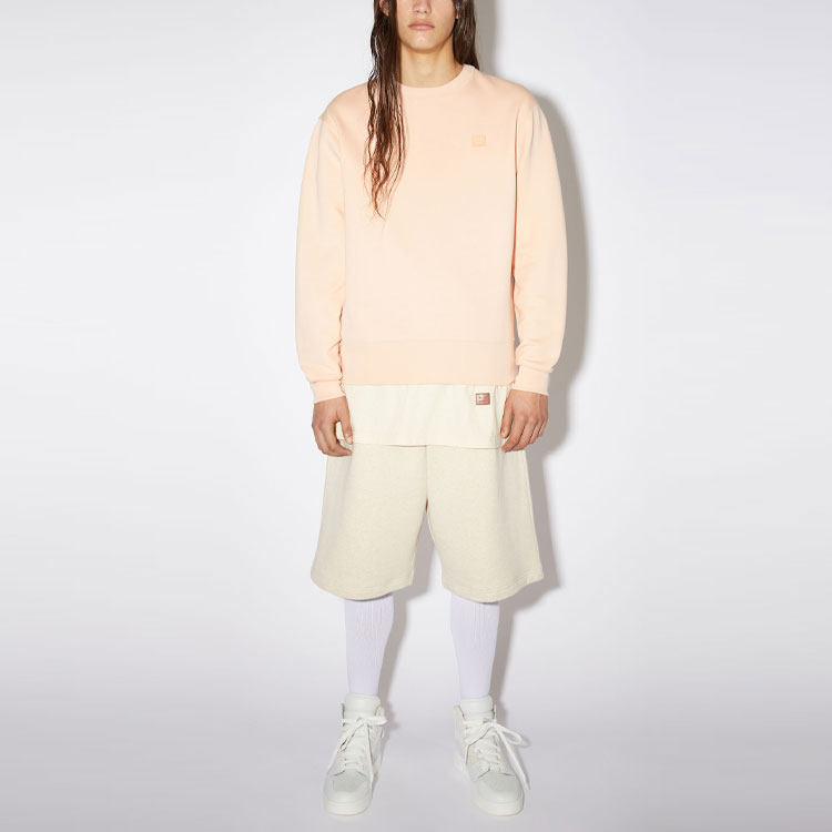 Lookbook Sudadera Unisex Acne Studios Oversize Face Cuello Redondo Rosa. CI0076-AD5