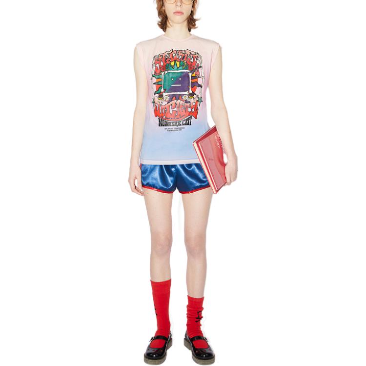 Lookbook アクネ ストゥディオズ ユニセックス ピンク タイダイ スプラッター ノースリーブ タンクトップ CL0181-COG