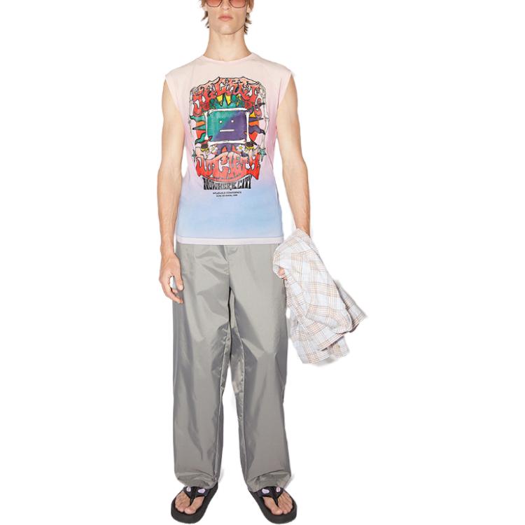 Shop アクネ ストゥディオズ ユニセックス ピンク タイダイ スプラッター ノースリーブ タンクトップ CL0181-COG