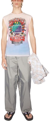 Acne Studios Unisex Pink Tie-Dye Splatter Print Sleeveless Tank Top. CL0181-COG Shop Acne Studios Unisex Pink Tie-Dye Splatter Print Sleeveless Tank Top. CL0181-COG