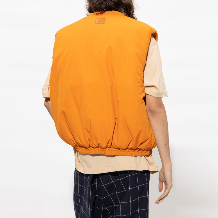 Lookbook Acne Studios Unisex Rompi Oranye Labu dengan Patch Senyum Solid. C90104-AC0