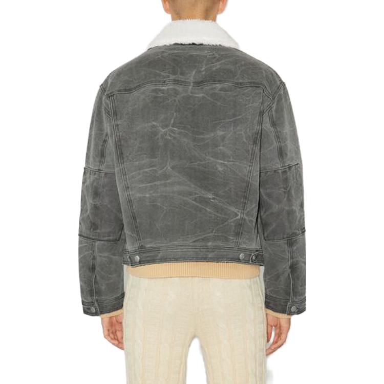 Shop Chaqueta de mezclilla acolchada Acne Studios Unisex en gris carbón - Corte relajado. C90161-AFH