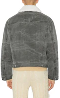 Shop Acne Studios 中性款深灰色菱格紋丹寧外套 - 寬鬆版型 C90161-AFH