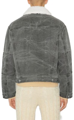 Chaqueta de mezclilla acolchada Acne Studios Unisex en gris carbón - Corte relajado. C90161-AFH Shop Chaqueta de mezclilla acolchada Acne Studios Unisex en gris carbón - Corte relajado. C90161-AFH