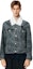 Details for Chaqueta de mezclilla acolchada Acne Studios Unisex en gris carbón - Corte relajado. C90161-AFH
