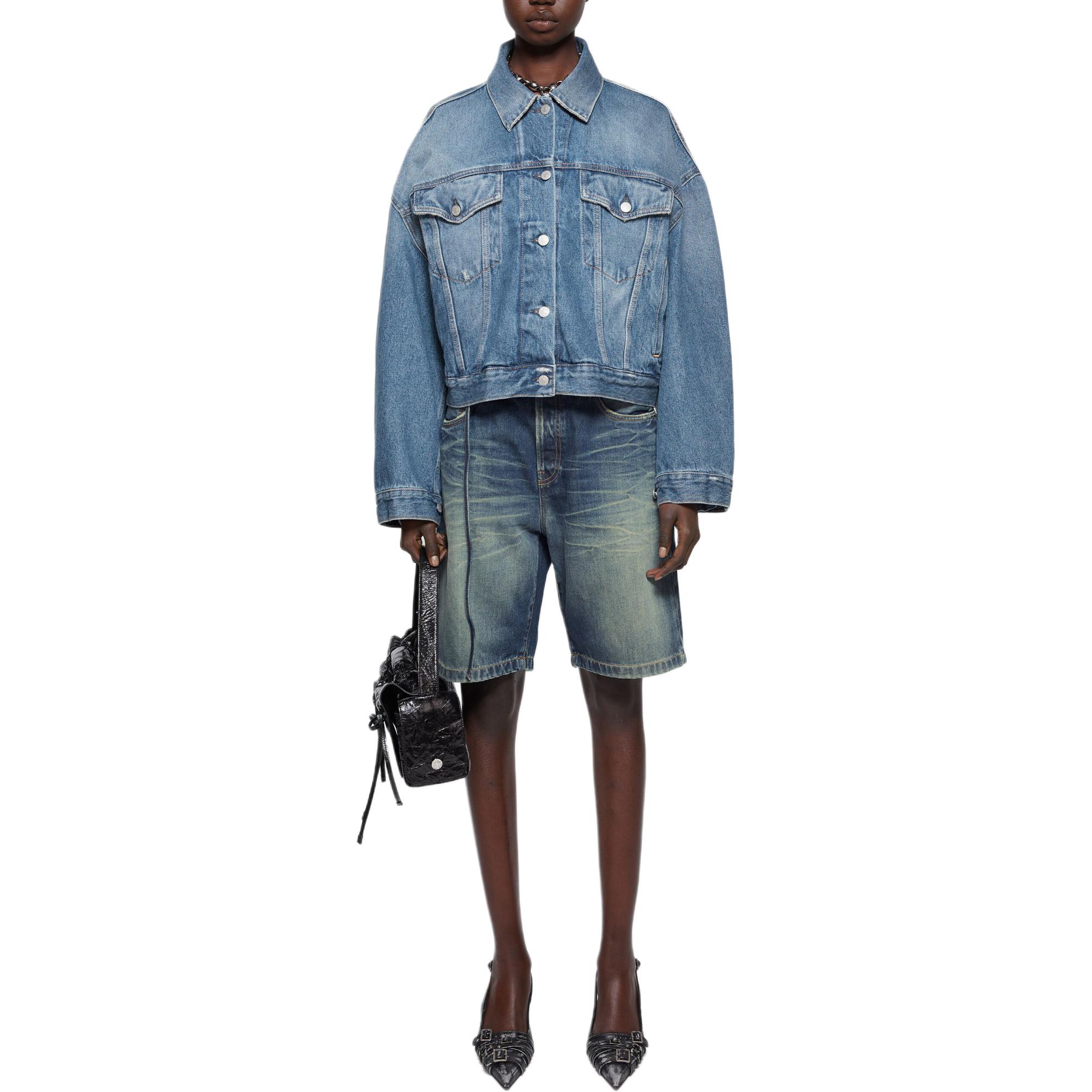 Shop Acne Studios Unisex Relaxed Fit Casual Denim Shorts Mid Blue. CE0055-863