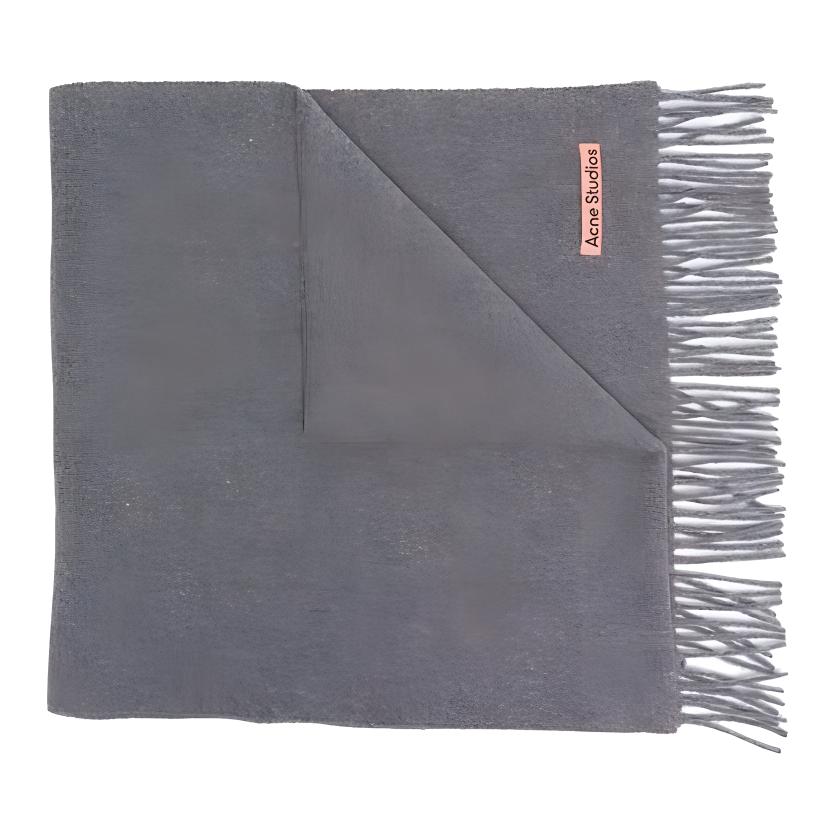 Acne Studios Unisex Slim Minimalist Dark Grey Wool Scarf CA0210-990