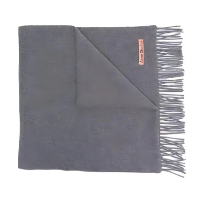 Acne Studios Unisex Slim Minimalist Dark Grey Wool Scarf CA0210-990